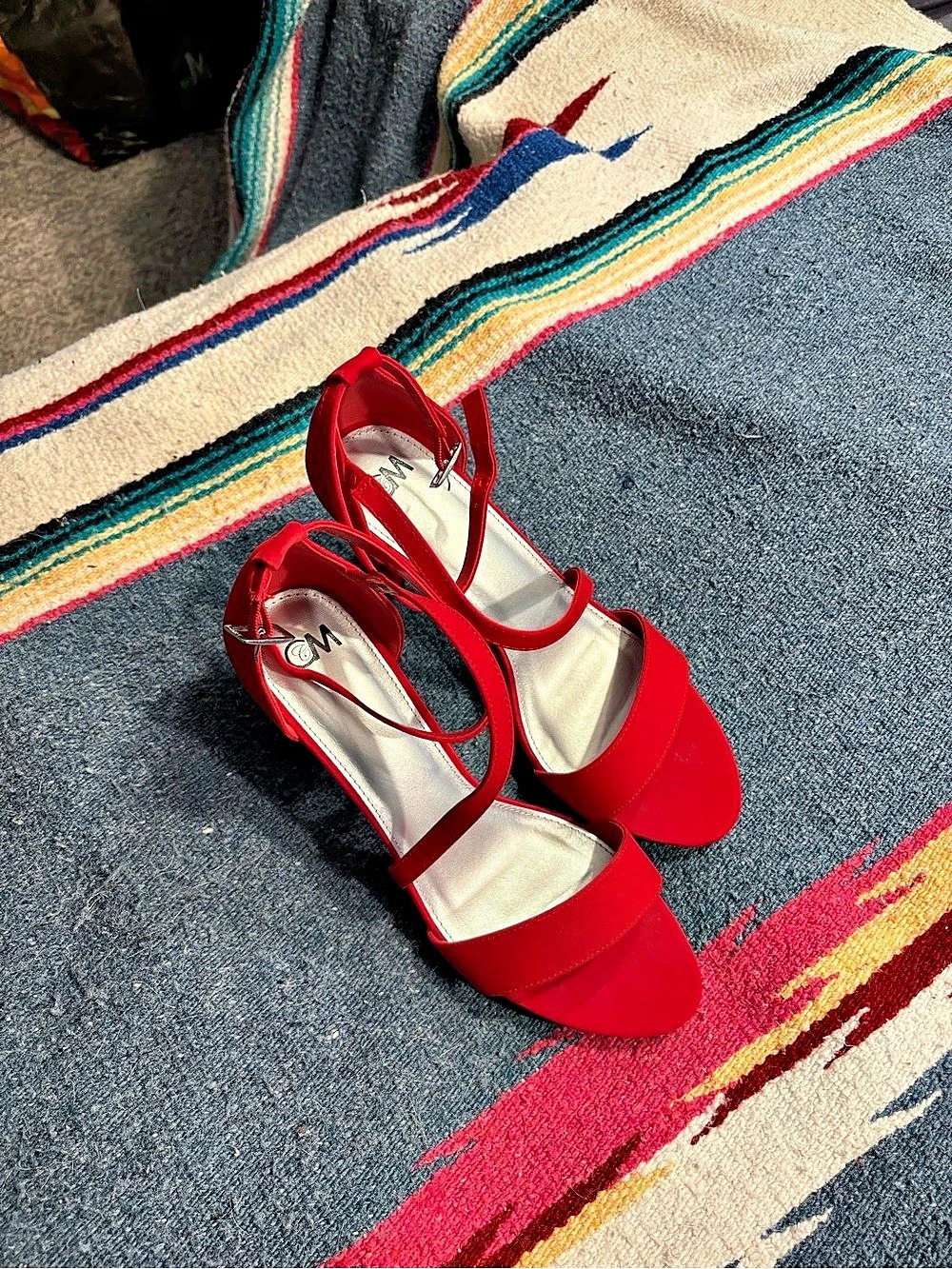 CM Paris Red Strappy Heels